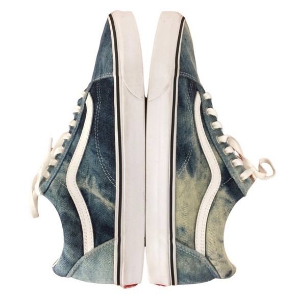 Vans Old Skool Denim Acid Wash Lace-Up Skate Shoes - Sz Men’s 10.5/ Women’s 12 - Picture 8 of 9